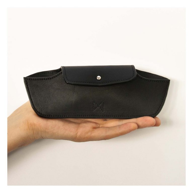 Mala Leather Brillenetui Aus Leder – Mit Goldener Bienen-Verzierung & Staubbeutel | Geschenk Für Brillenträger